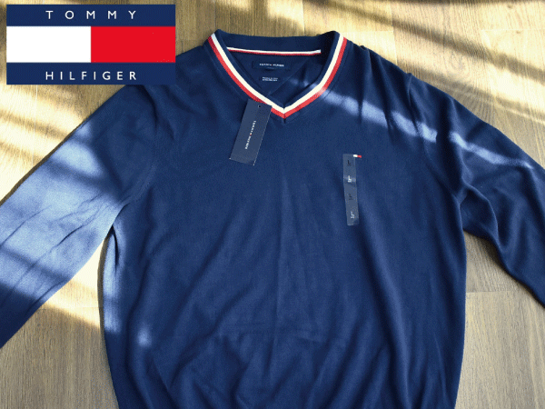 ★US購入★新品★TOMMY HILFIGER トミーヒルフィガー【メンズLサイズ】Vネック ニット セーター トップス USモデル H145の画像2