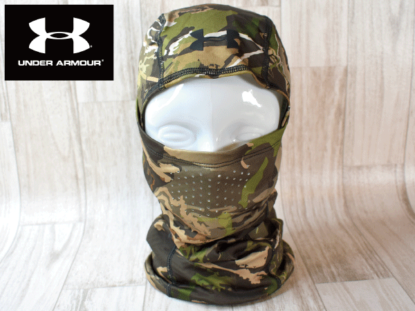 ★未使用品★UNDER ARMOUR アンダーアーマー バレン 迷彩柄 目出し帽 バラクラバ ビーニー ネックウォーマー 2WAY フリーサイズ A227の画像2