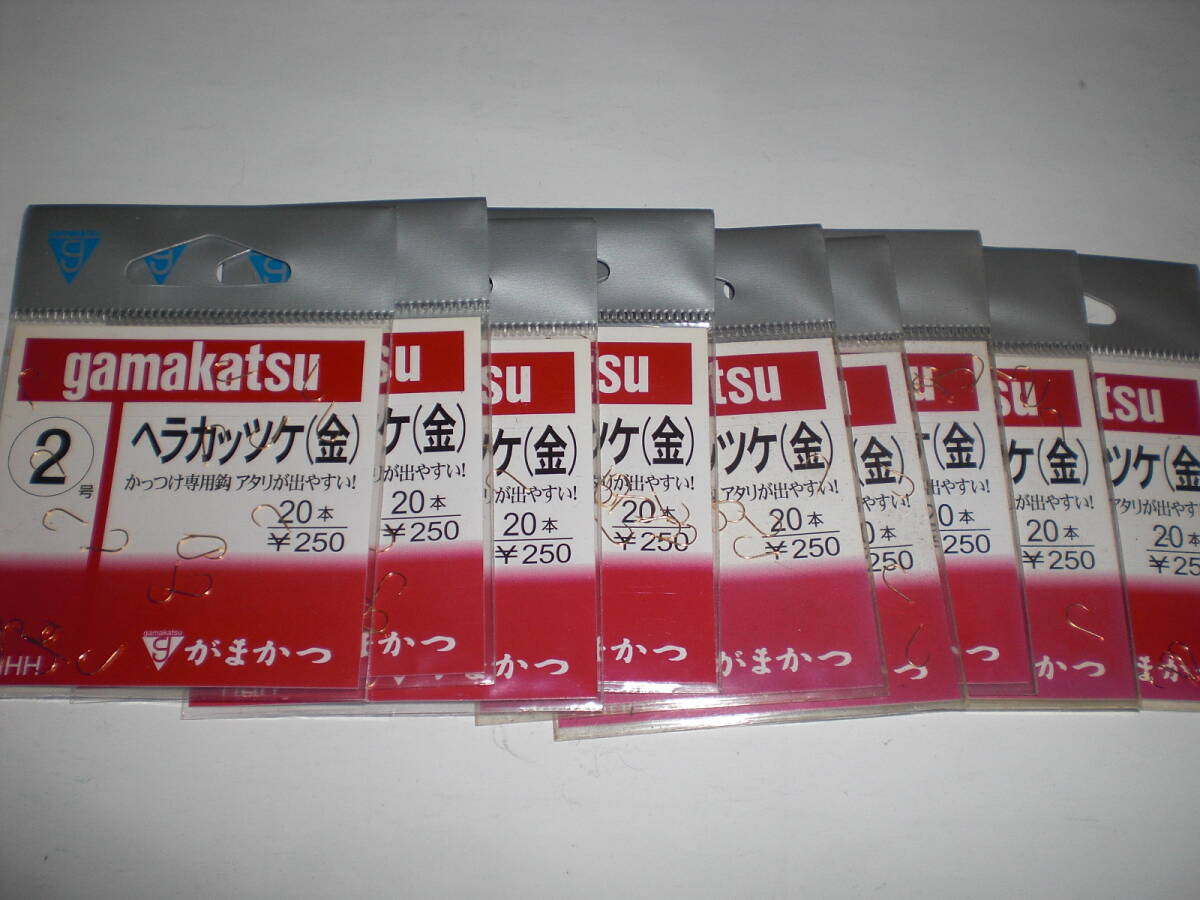 がまかつ　ヘラカッツケ（金）２号２０本入　８枚　湖沼他　ヘラ鮒他_画像1