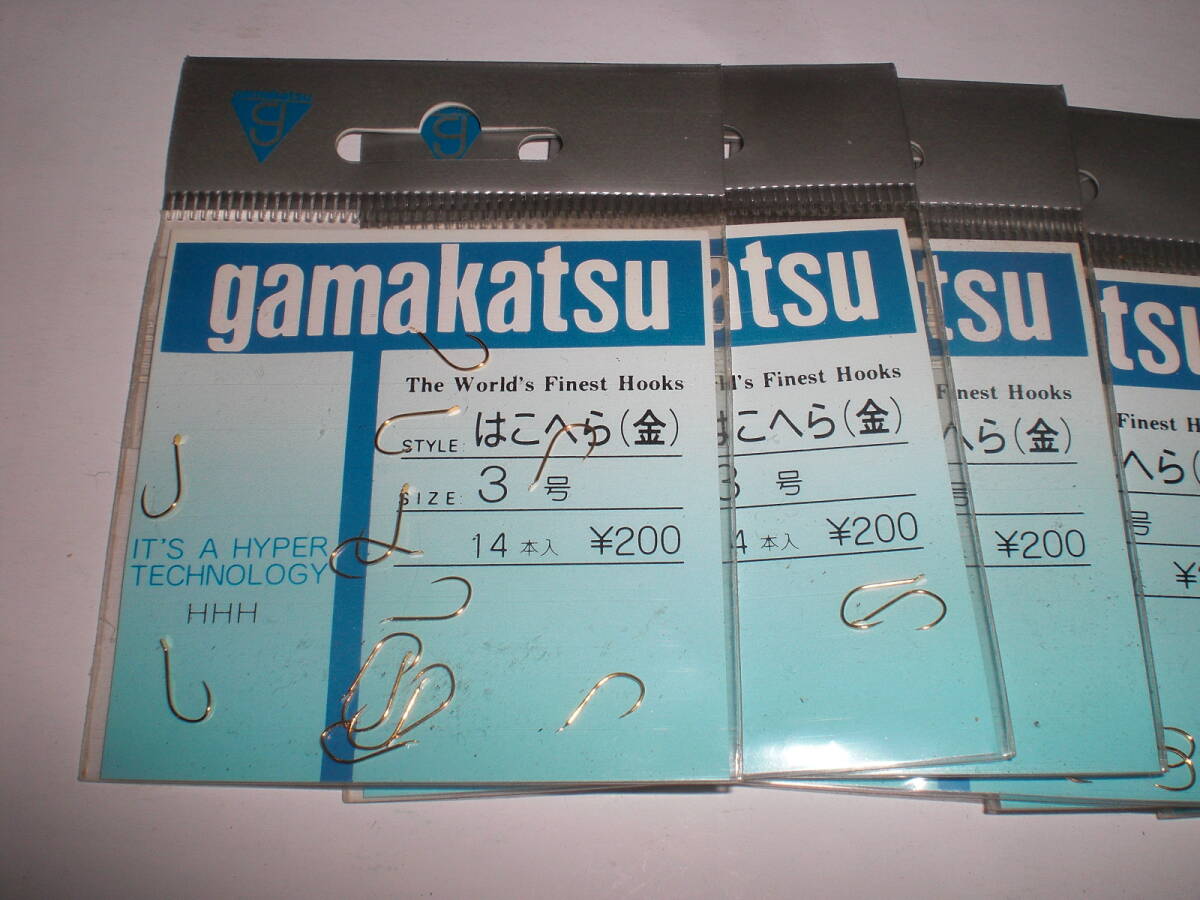 がまかつ　はこへら（金）３号１４本入　１０枚　湖沼他　ヘラ鮒他_画像2