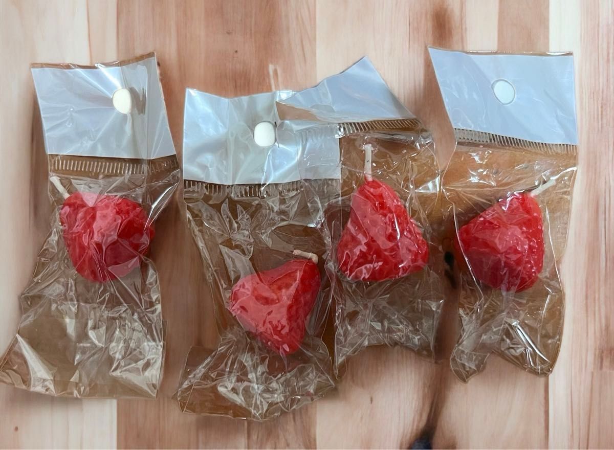 6個 赤 イチゴ キャンドル アロマ ロウソク 撮影 映え いちご 苺