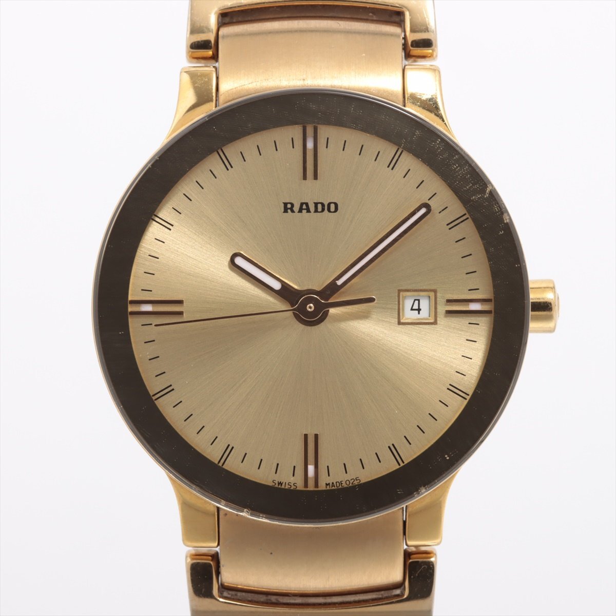 ■ 1円 ～ 中古品 参定12.1万■ ラドー RADO ■ セントリックス Centrix 111.0528.3 ■ クォーツ ゴールド 金色 レディース 高級 スイス_画像1