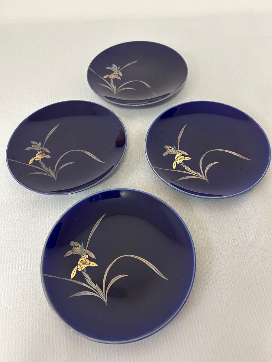 香蘭社 小皿 和食器 金彩 銘々皿 茶道具4枚セット