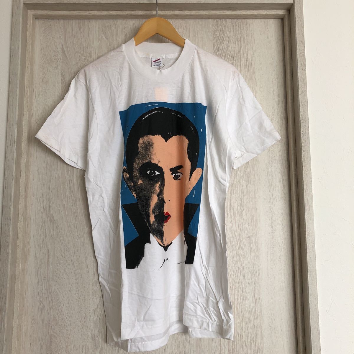 新品　90's 90年代 デッドストック Hanes clasics 映画Tee 1931年 DRACULA 吸血鬼 ドラキュラ シングルステッチ 半袖 tシャツ M 白 アート_画像1