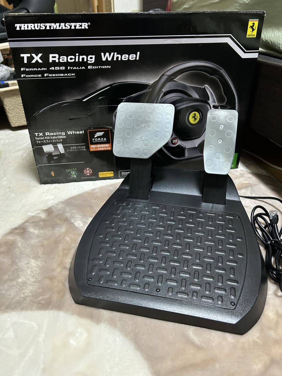 Thrustmaster TX Racing Wheel Ferrari 458 Italia Edition 日本語パッケージ (PC/Xbox GIMXアダプター使ってPS4PS5対応動作問題無し_画像7