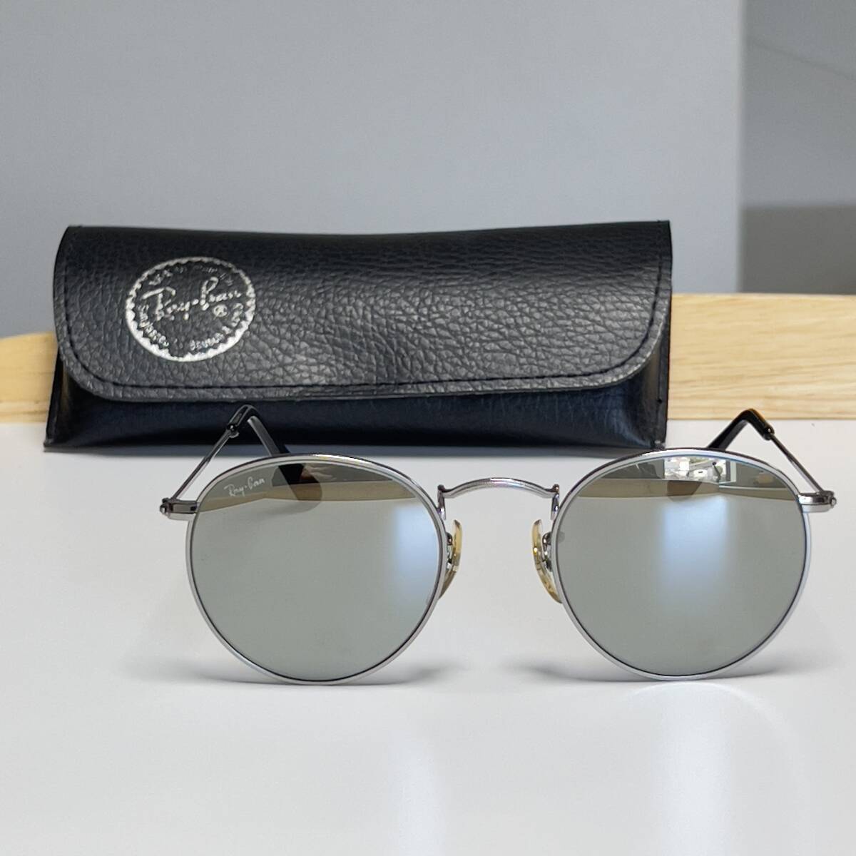 新品同様品◆B&L Vintage Ray-Ban USA ボシュロム社製 ヴィンテージ レイバン 希少レンズ搭載 フルミラー ラウンドメタル W2460 サングラス_画像2