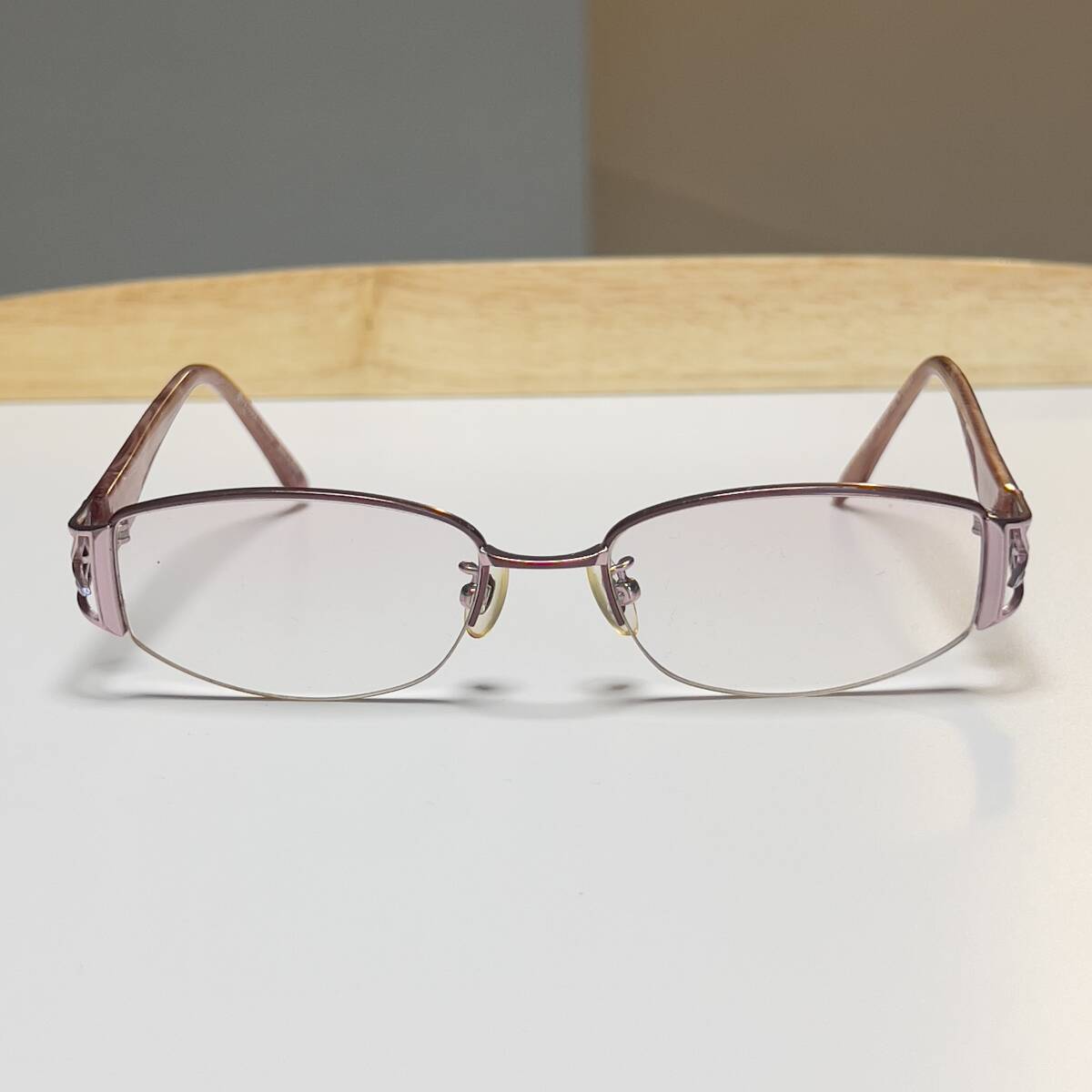 ◆Charmant シャルマン 眼鏡フレーム 高級 眼鏡 PTISMA PM23167 MADE in JAPAN ピンク ハーフリム ナイロール