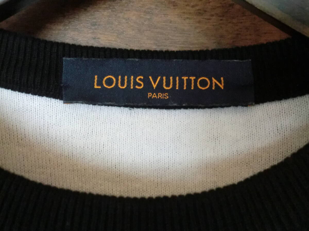 ④　LOUIS VUITTON 　ルイ・ヴィトン　コットンセーター　黒　希少XS　Good Condition　 MADE IN ITALY_画像3