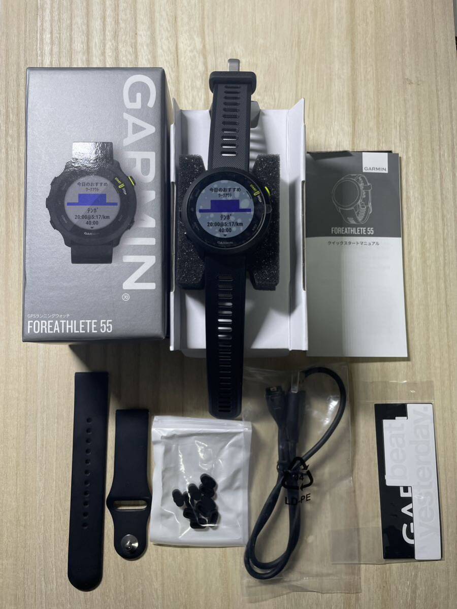 超美品 GARMIN(ガーミン) ForeAthlete 55 交換用バンド 充電端子カバー付_画像1