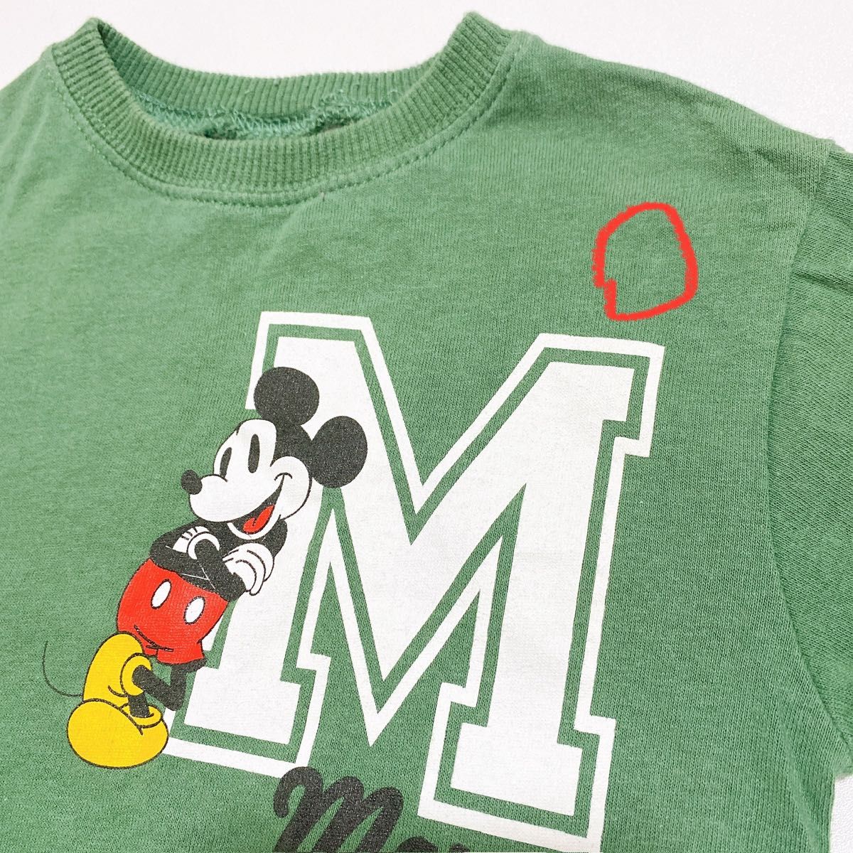 ZARA   Disney   ミッキーマウス　バックプリント　緑　グリーン　80cm