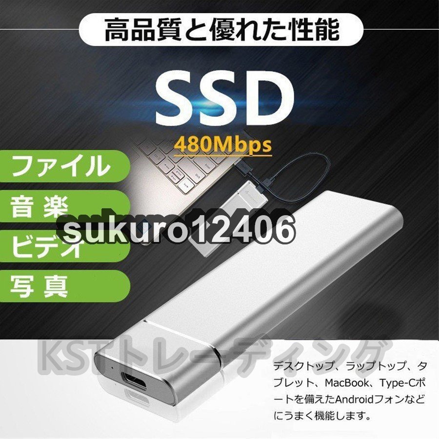 外付けSSD ポータブルSSD 8TB Type-C USB3.1対応 Mac スマホ ドライバー不要 使用簡単 Gen2 Gen1 パソコン PC android 耐衝撃 8TB_画像6