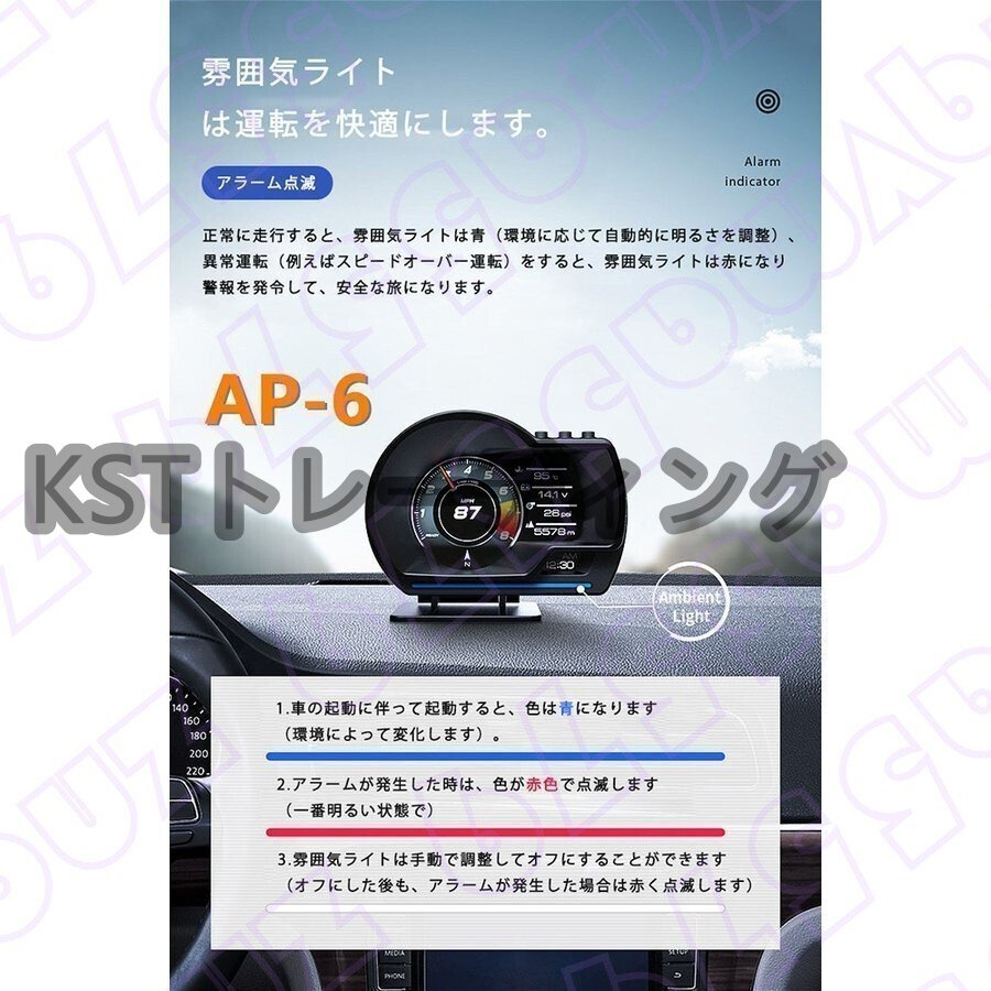 最先端 メーター GPS OBD2 両モード スピードメーター ヘッドアップディスプレイ HUD 12V 追加メーター_画像9