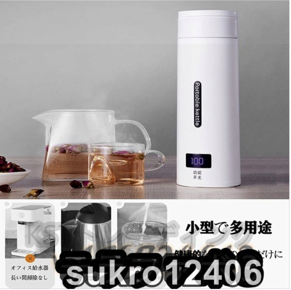 電気ケトル 小型 携帯用 電気ポット500ml 110V 旅行用 304ステンレス製 自動OFF 旅行カップ 急速沸かし 空焚き防止機能_画像1