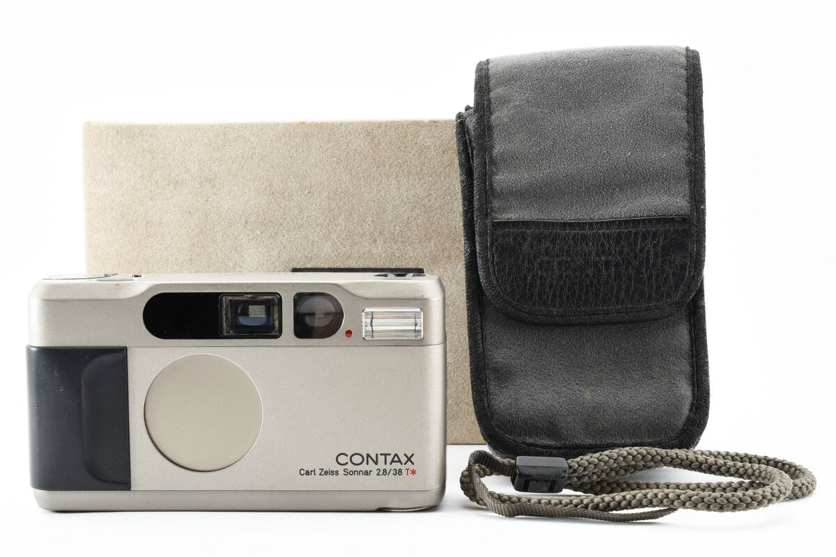 1円～美品＊CONTAX コンタックス T2 チタンシルバー コンパクト フィルムカメラ 化粧箱・ケース付_画像1