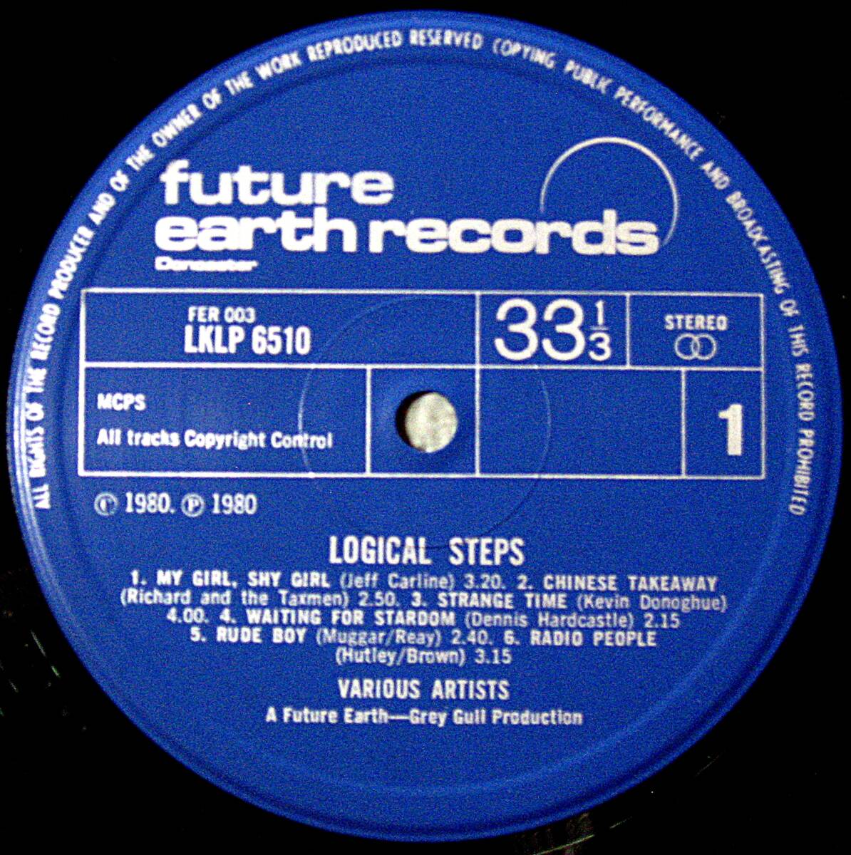 UK盤 1980s LK/LP6510 Future Earth records  V.A Logical Steps LP Uncool Danceband power pop punk の画像2
