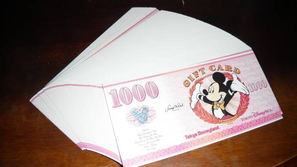 【即決販売】　東京ディズニーリゾート・ギフトカード10,000_ギフトカードの見本