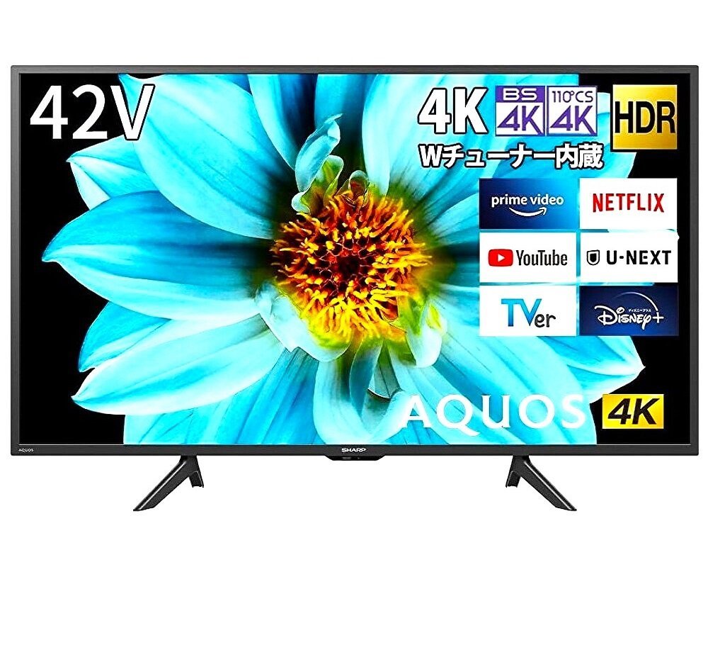 ◆ごえん堂◆新品未開封品◆シャープ SHARP アクオス AQUOS 4K液晶テレビ 42型 外付けHDD対応 4K Wチューナー内蔵 4T-C42DJ1_※イメージ画像です。