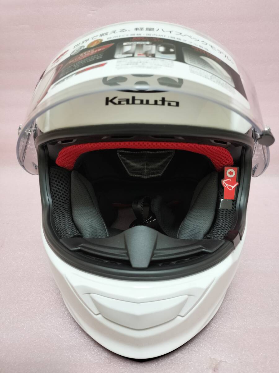 送料無料 新品 OGK Kabuto RT-33 Lサイズ ホワイト 新品ブルーミラーシールド付きの画像6