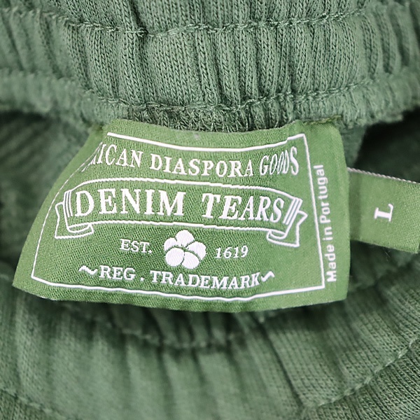 Denim Tears 銀座店 デニムティアーズ フラワー スウェットパンツ グリーン L 94341_画像4