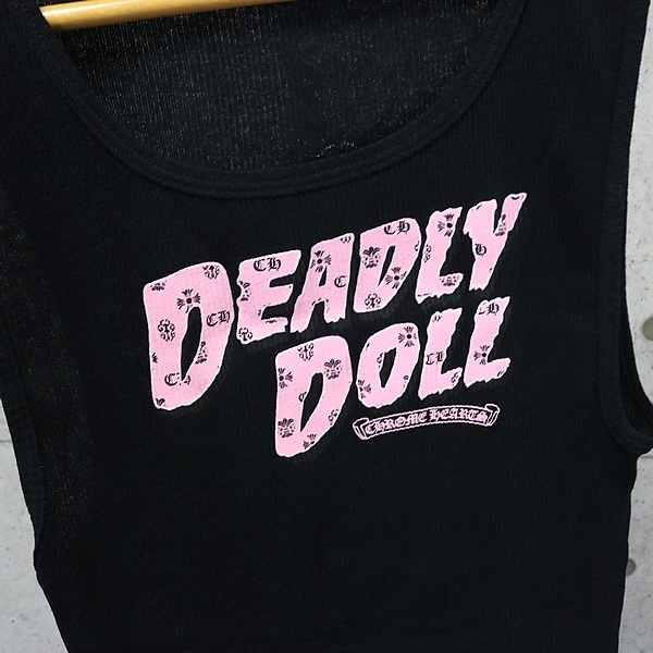 CHROME HEARTS 銀座店 クロムハーツ 新品 Deadly Doll タンクトップ メンズ size:L 黒×ピンク 93952_画像4