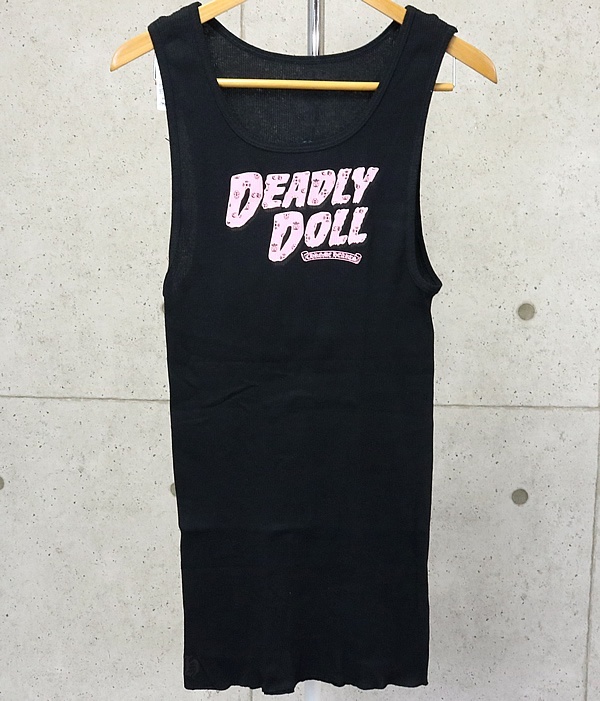 CHROME HEARTS 銀座店 クロムハーツ 新品 Deadly Doll タンクトップ メンズ size:L 黒×ピンク 93952_画像2