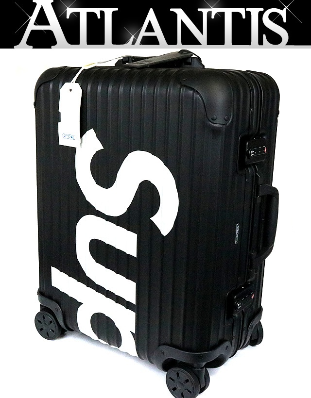 Магазин Rimowa Ginza Неиспользованный Rimowa x Supreme Topas Multiwheel 45L Collaboration Care Case Black 93367