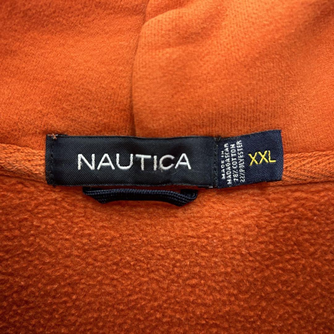 ノーティカ 刺繍アーチロゴ 肉厚 スウェットパーカー オレンジ XXL
