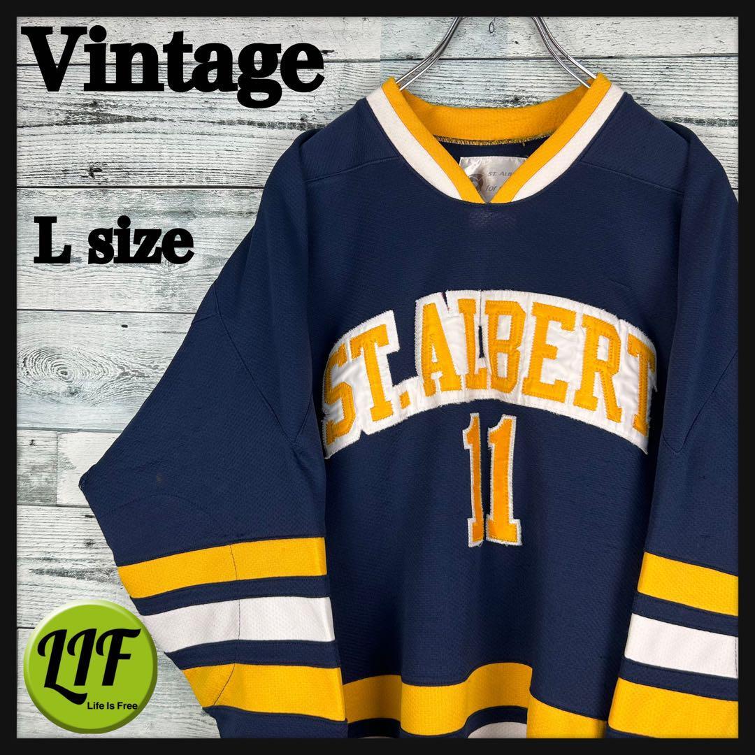  Vintage all embroidery 7 part height hockey shirt L