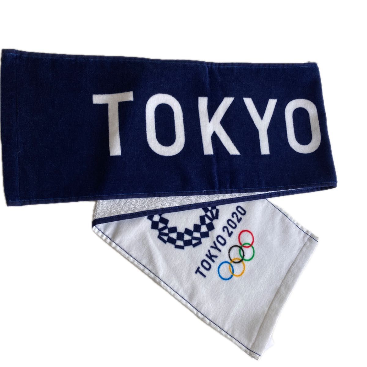 東京オリンピック　タオル　2020  ロゴ　オフィシャル　ライセンス　プロダクト　白×ネイビー