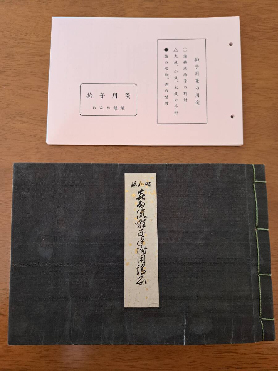 昭和五年発行　喜多流囃子手附用謡本　拍子用箋(使いかけ)　小鼓？の書込みあり_画像1