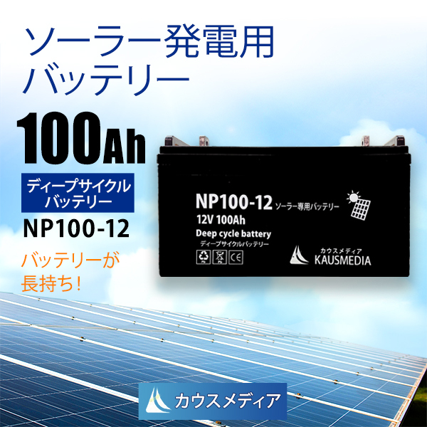 100Ah 12V ディープサイクルバッテリー NP100-12 ソーラー充電 発電 蓄電 密閉型 蓄電池 サブ 鉛バッテリー
