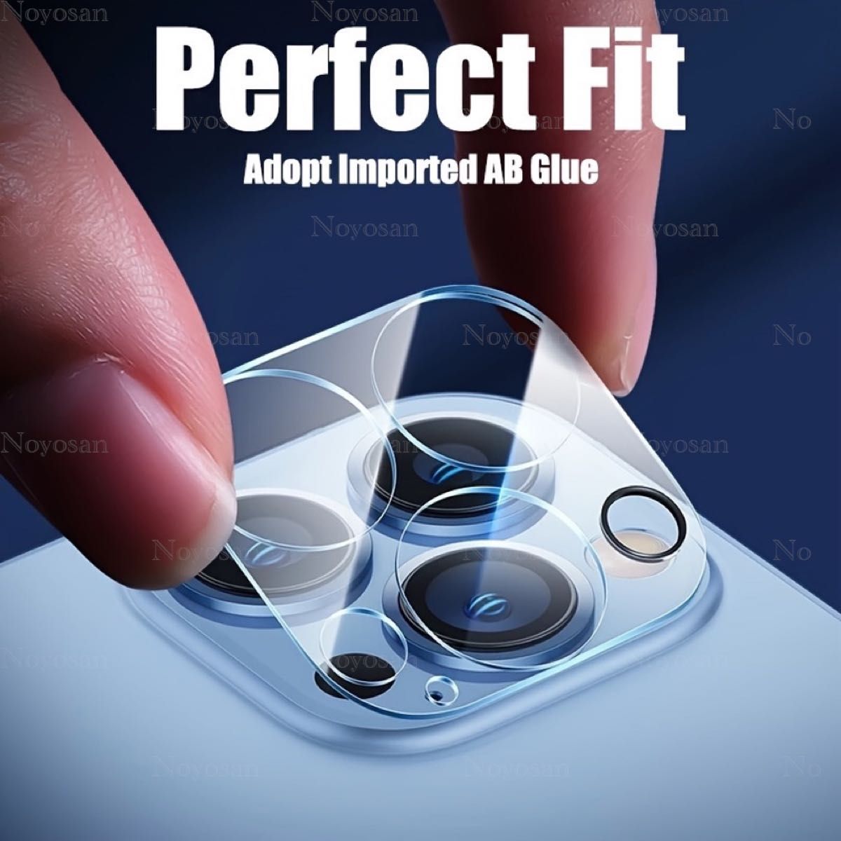 iPhone15ProMax対応 ブルーライトカット全面保護強化ガラスフィルム&背面カメラレンズ用透明強化ガラスフィルムセット