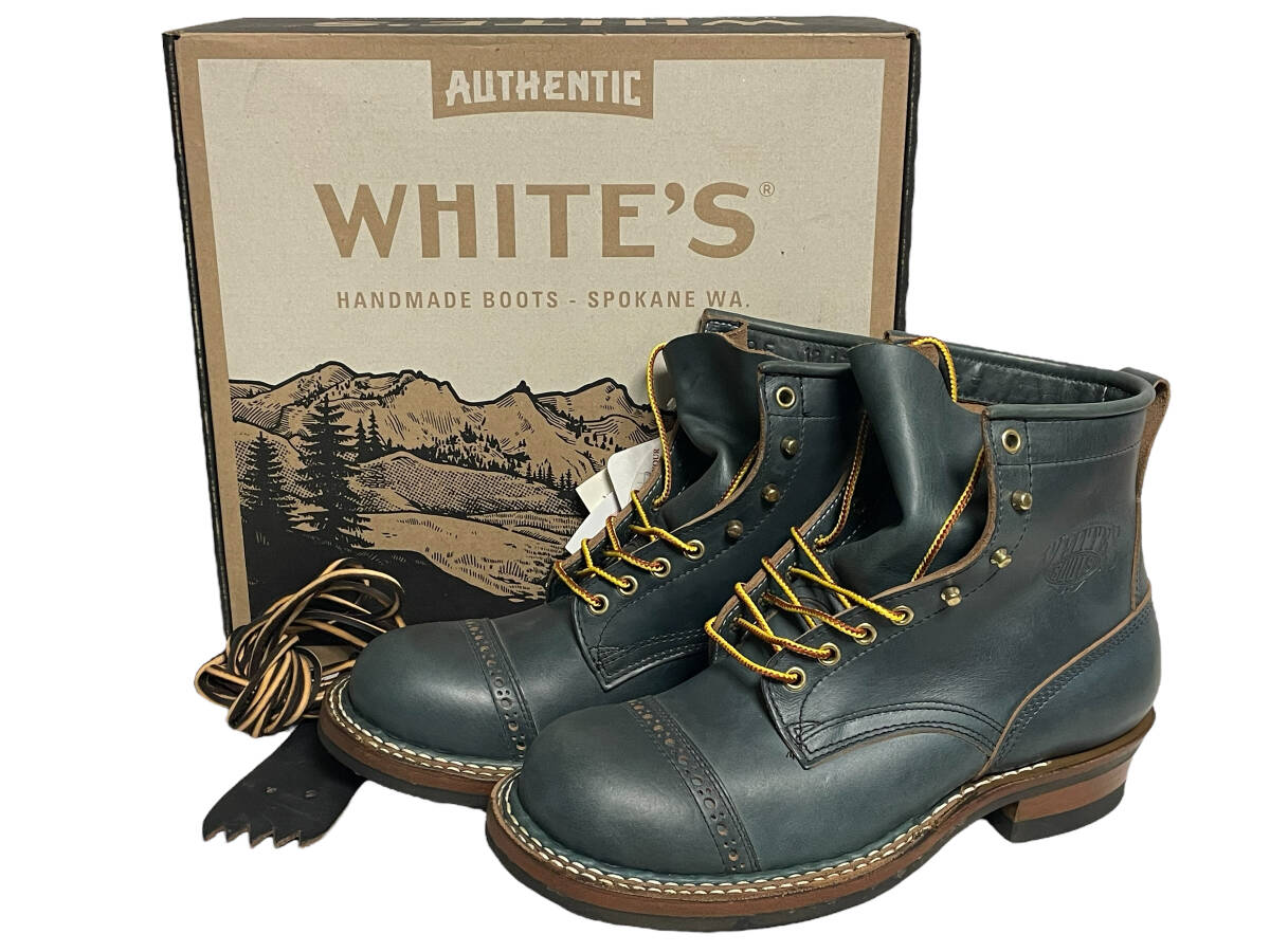 未使用品 9E WHITE'S BOOTS 350-MV SMOKE JUMPER NAVY CHROME XCELL ホワイツ ブーツ スモークジャンパー ネイビークロムエクセルの画像1