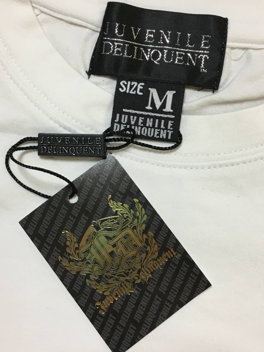 未使用品 JUVENILE DELINQUENT ジュベナイルデリンクエント 和柄ライン入りラグランTシャツ SST-176 ホワイト 白 サイズM_画像5