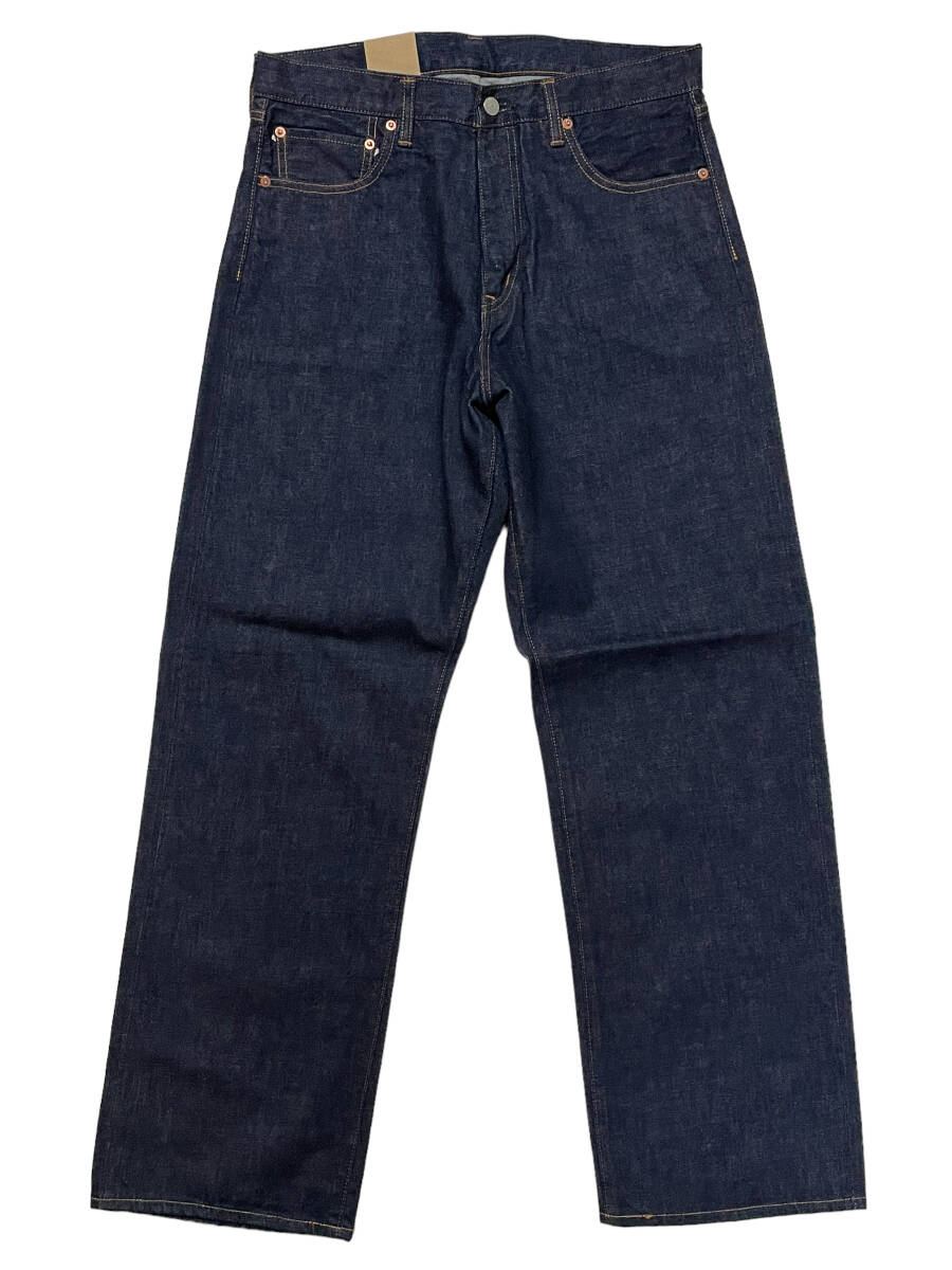 未使用品 W34 児島ジーンズ KOJIMA GENES RNB-102WW 15oz セルビッチ パイプドワイドストレート デニム ジーンズ ジッパーフライの画像3