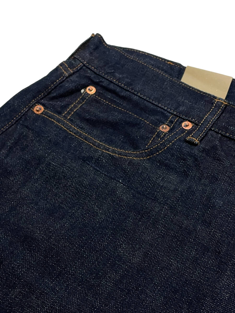 未使用品 W42 児島ジーンズ KOJIMA GENES RNB-102W 15oz セルビッチ ワイドストレート デニム ジーンズ ジッパーフライ_画像9