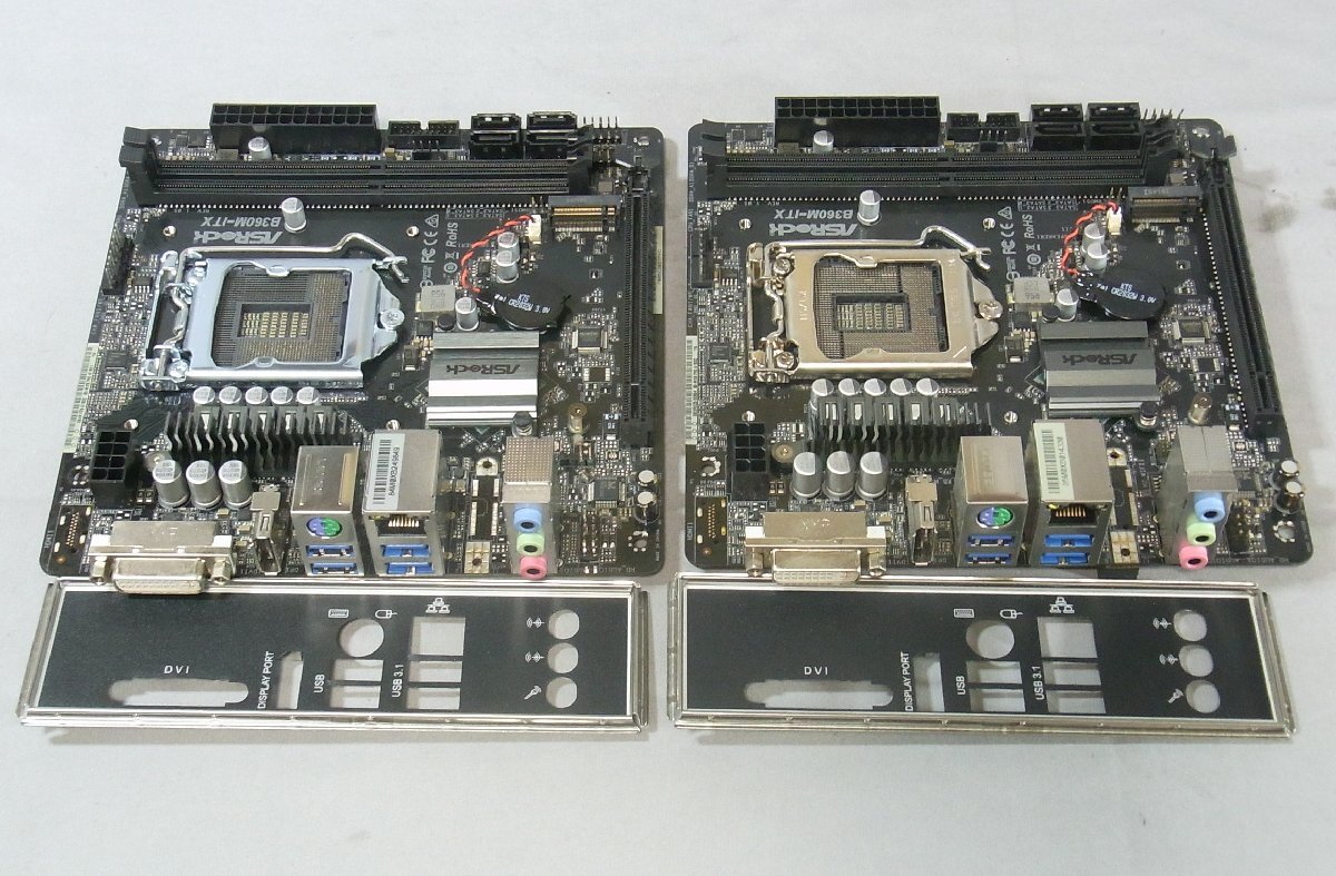 B38815 O-03069 ASRock B360M-ITX LGA1151 マザーボード 2枚セット ジャンク_画像1