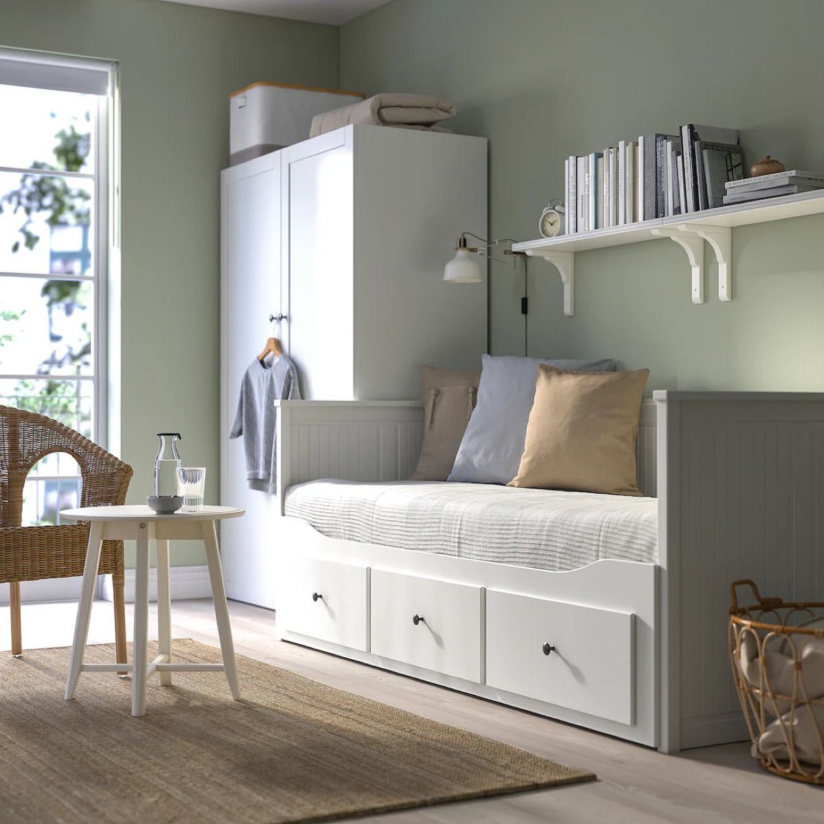 IKEA HEMNES ヘムネス デイベッドフレーム(引き出し×3), ホワイト, 80x200 cm IKEA HEMNES ヘムネス デイベッドフレーム(引き出し×3), ホワイト, 80x200 cm