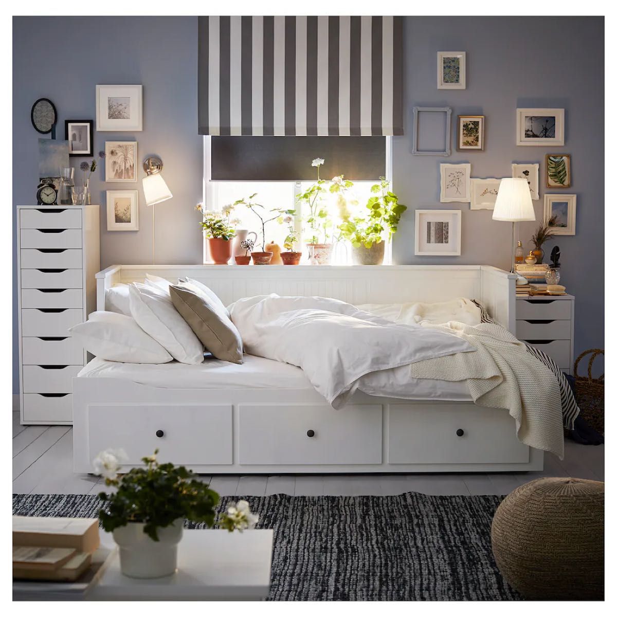 IKEA HEMNES ヘムネス　デイベッドフレーム（引き出し×3）, ホワイト, 80x200 cm