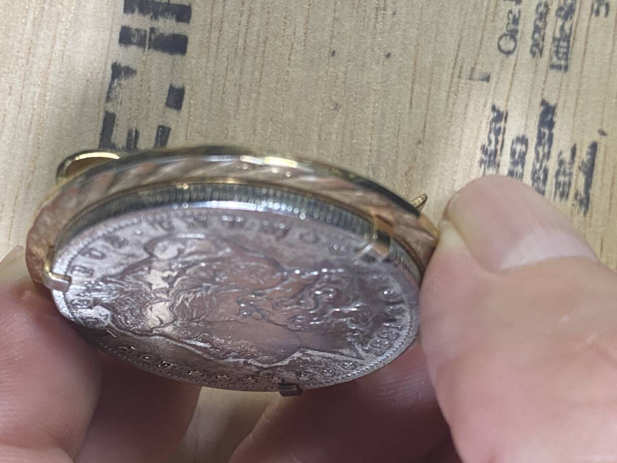 1881年 モルガン ダラー 銀貨 1ドル シルバー モルガンド リバティ イーグル アメリカ合衆国造幣局 アンティークコインマネークリップの画像6