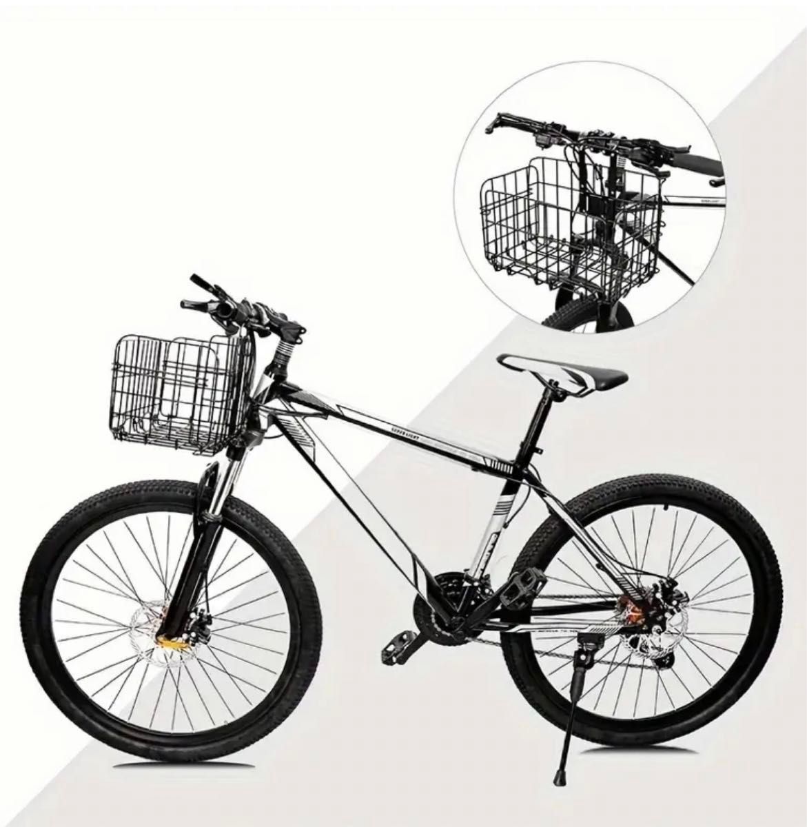 【新品・未使用】 自転車　折り畳み式バスケット　かご　黒