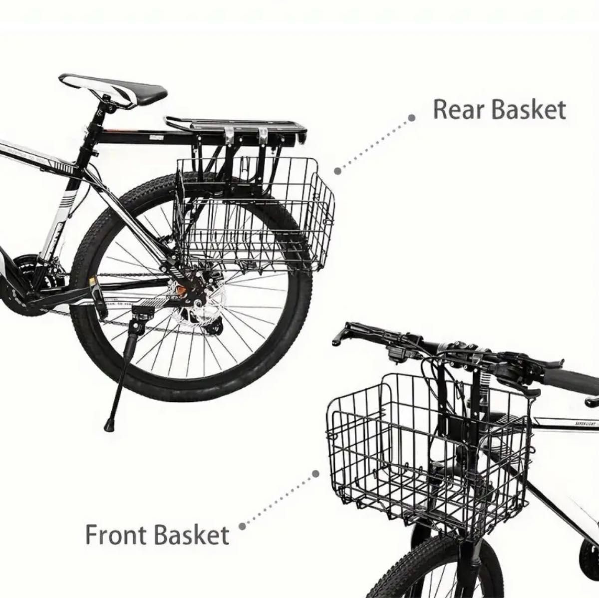 【新品・未使用】 自転車　折り畳み式バスケット　かご　黒