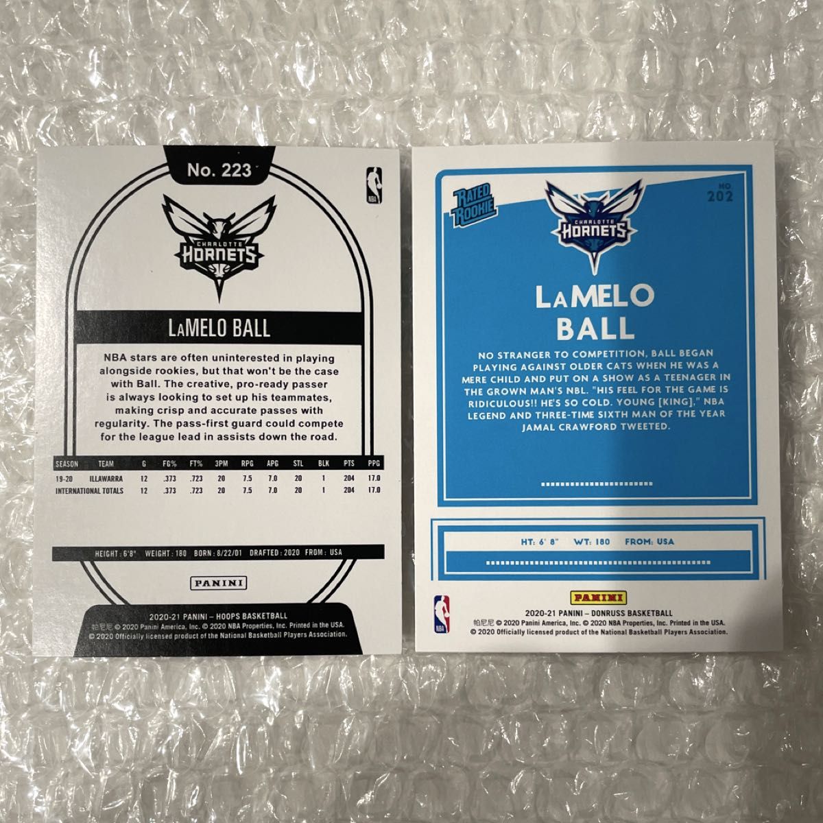 ラメロ・ボール ルーキー2枚 Lamelo Ball Rookie Panini NBA