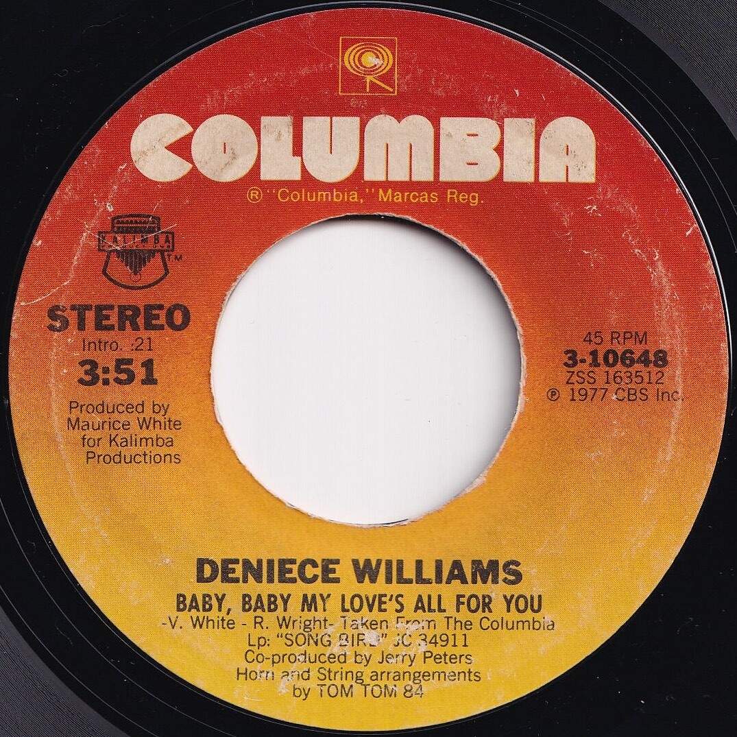 Deniece Williams Baby, Baby My Love's All For You / Be Good To Me Columbia US 3-10648 206323 SOUL ソウル レコード 7インチ 45_画像1