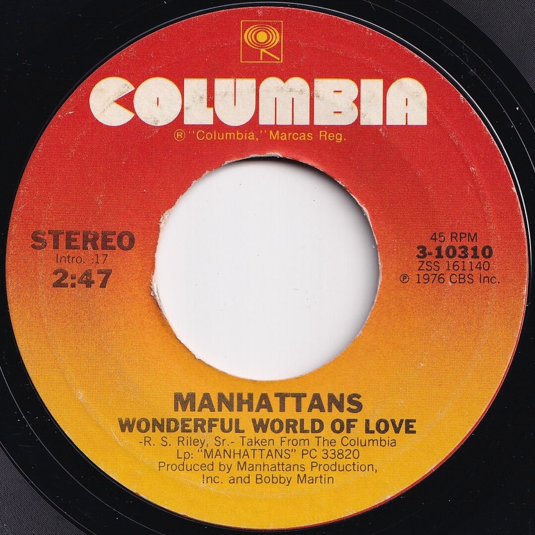 Manhattans Kiss And Say Goodbye / Wonderful World Of Love Columbia US 3-10310 206237 SOUL ソウル レコード 7インチ 45の画像2