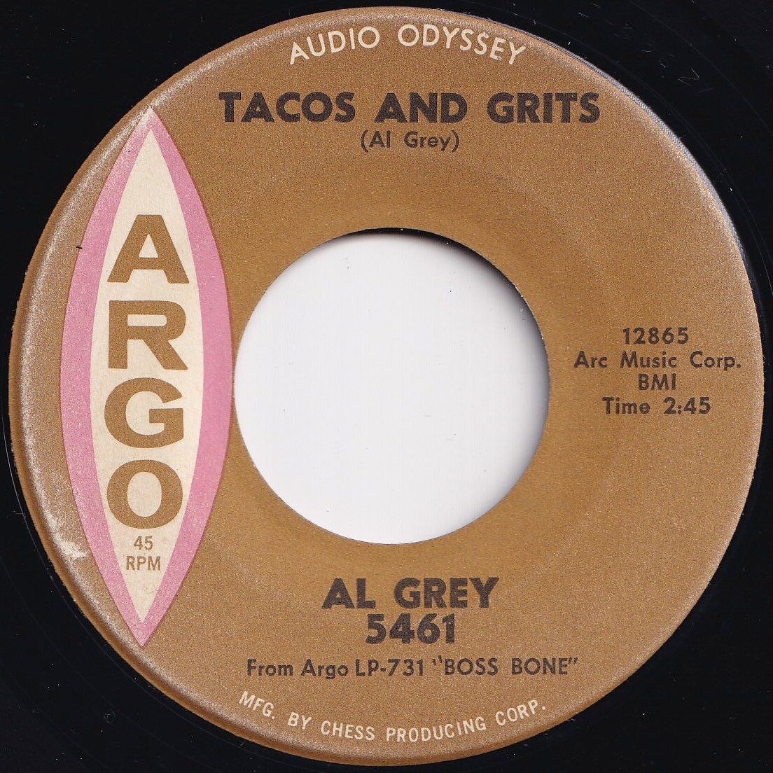 Al Grey Tacos And Grits / Smile Argo US 5461 206208 JAZZ ジャズ レコード 7インチ 45_画像1