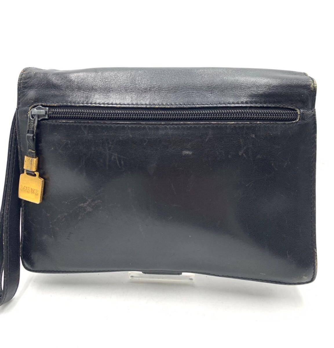 ◆美品◆超高級◆LOEWE◆ロエベ◆ブランド◆ブラック◆セカンドバッグ◆クラッチバッグ◆アナグラム◆レザー◆メンズ◆レディース◆YP069_画像2