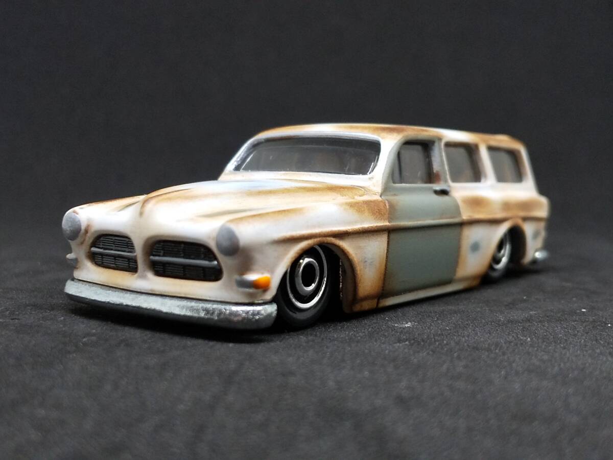 ★HW Volvo P220 Amazon Estate 改 リペイント 錆塗装 サビ ボルボ アマゾン ワゴン Ratrod wagon カスタム 改造 廃車★_画像1