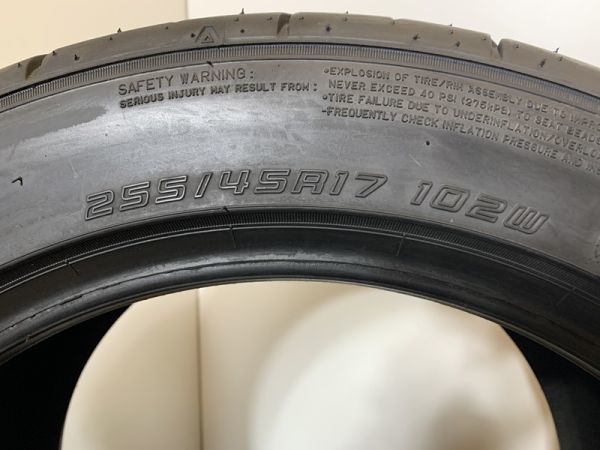 【送料無料】未使用夏タイヤ４本セット 255/45R17 102W XL(SGY103-30)GOODYEAR RS SPORT S-SPEC 2020年～ 255/45/17の画像4