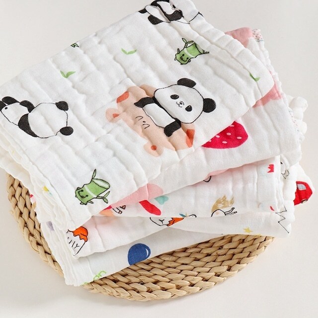  new goods *2 pieces set for children towel hand towel cotton 100% 6 -ply gauze hand .. handkerchie baby Kids 25*25cm child care . kindergarten birth .....